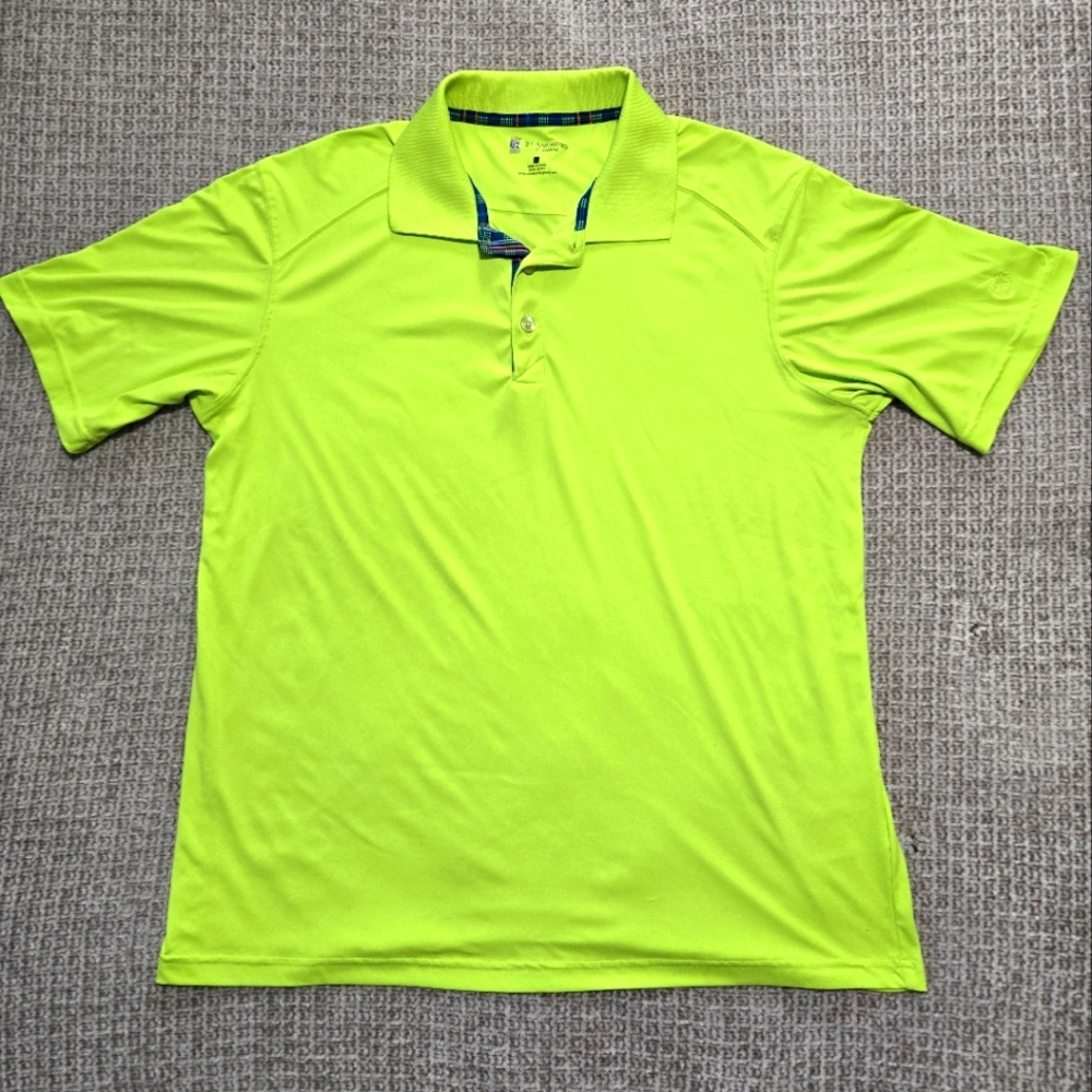 St. Andrews Of Scotland Men's Green Polo Shirt Size Large Great Condition
